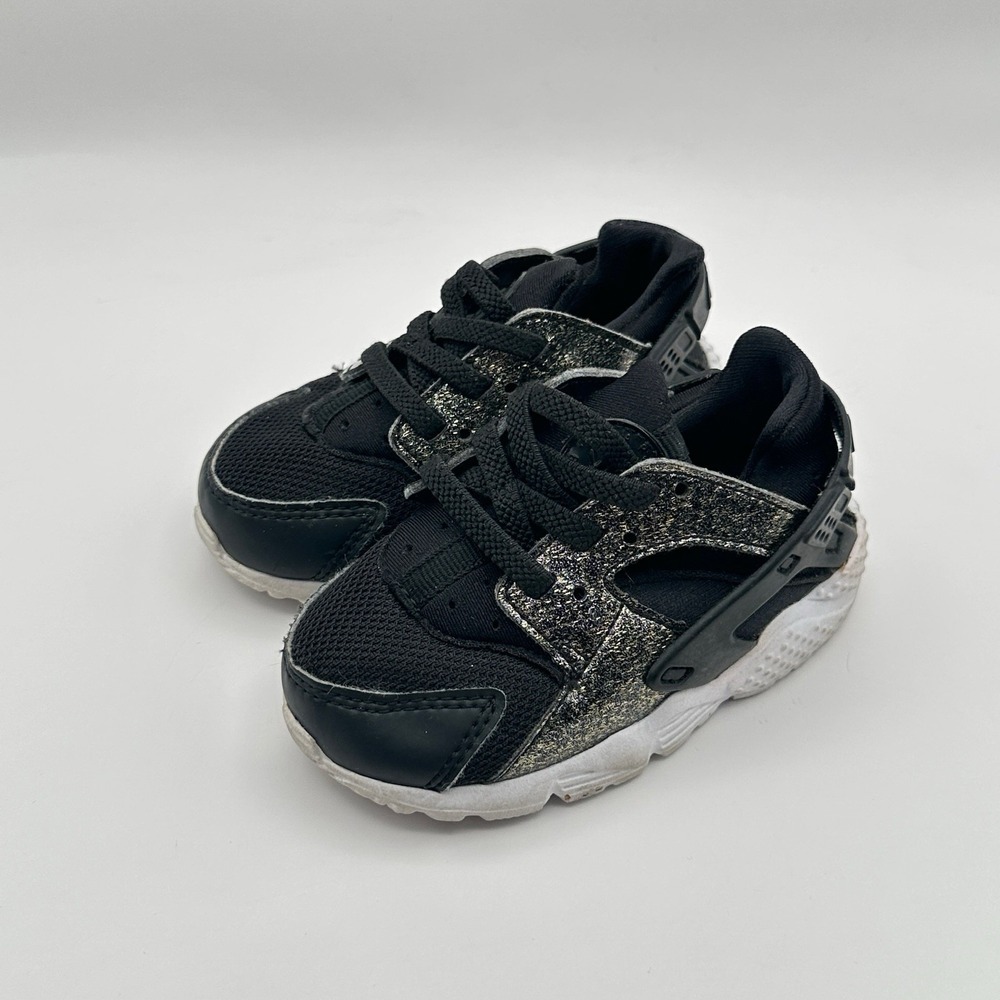 Nike Huarache Run SE TD Sneakers Size‎ 5C Black/Metallic Gold 859592-005 Toddler